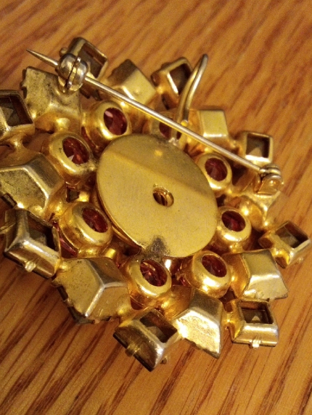 Multicolor Crystal Floral Brooch - Gold Setting - Picture 5 of 5